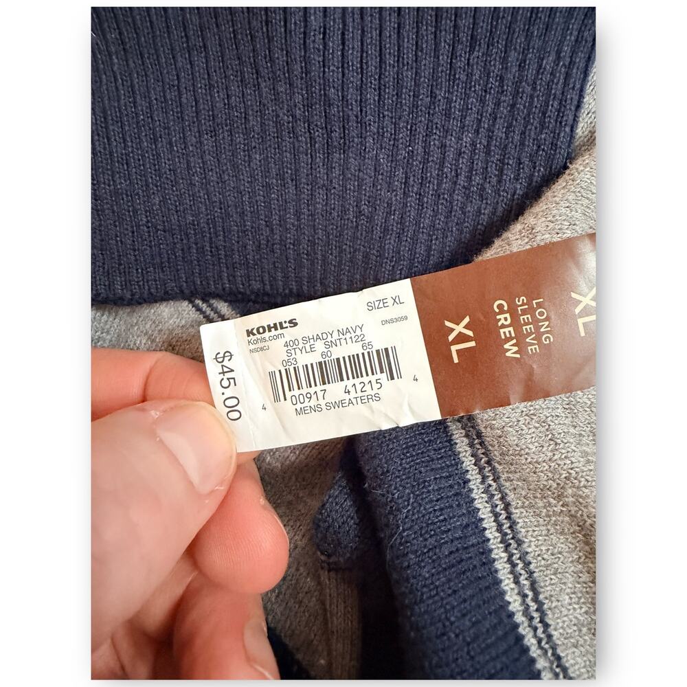 NWT Sonoma Life + Style Striped Crewneck Sweater | Men’s XL - Picture 5 of 7